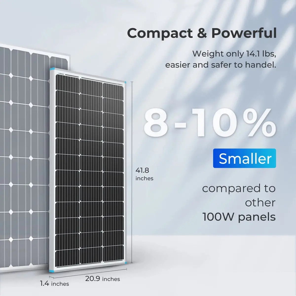 Renogy 100 Watt 12 Volt Monocrystalline Solar Panel (Compact Design) 2