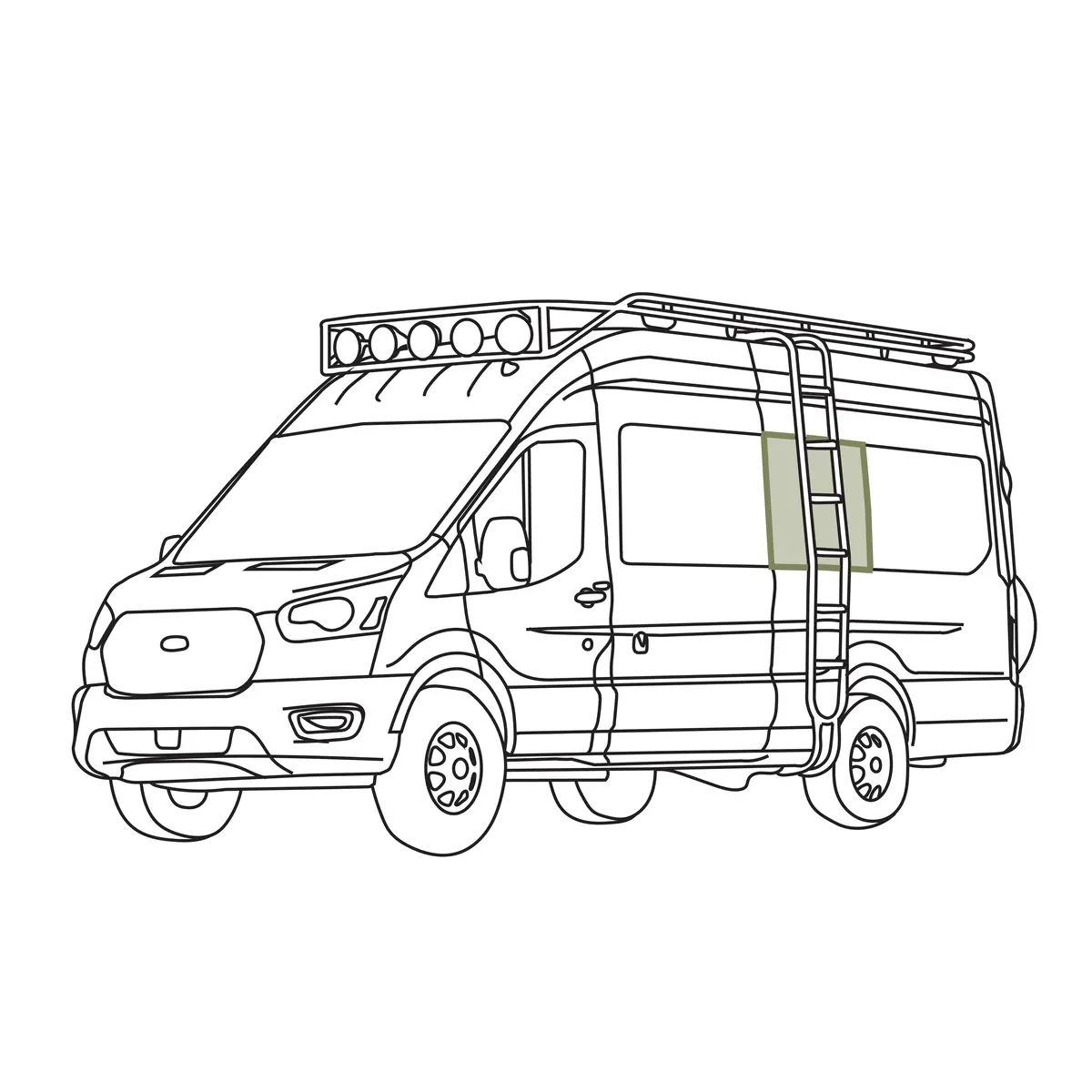 Vanessential Ford Transit Stealth Middle Window Cover (Factory Plastic Trim) 3