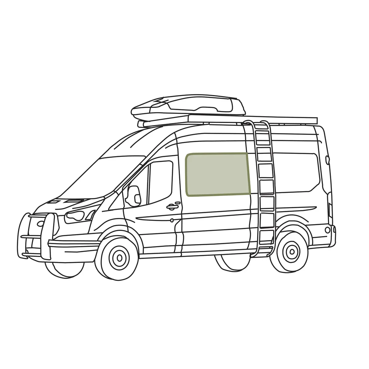 Vanessential Ford Transit Stealth Crew Window Cover 9