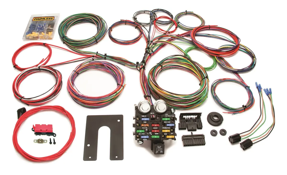 Painless Wiring 10104 21 Circuit Classic Customizable Pickup Chassis Harness; Non Gm Keyed Column; 1