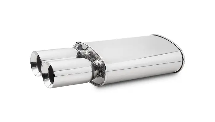 Vibrant Performance 1040 Streetpower Oval Muffler W/ Dual 3.5" Round Tips (2.5" Inlet) 1