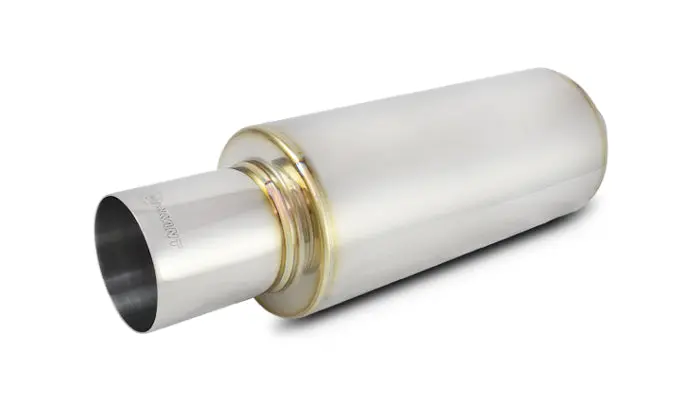 Vibrant Performance 1062 Tpv Universal Muffler, 4" Round Straight Cut Tip (3" Inlet - 17" Long) 1