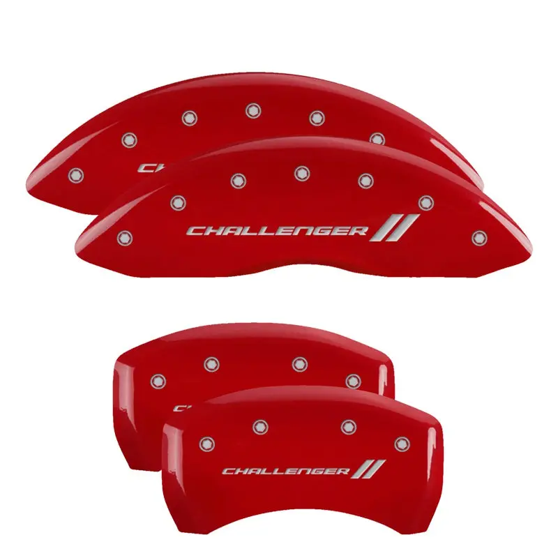 Mgp Caliper Covers 12162Scl1rd Set Of 4: Red Finish, Silver Challenger Ll 1