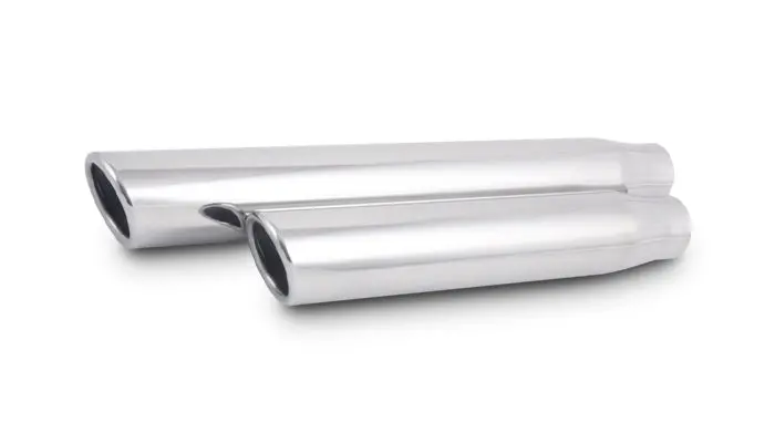 Vibrant Performance 1575 3" Round Stainless Steel Tip (Single Wall, Angle Cut) - 2.5" Inlet, 11" Long 1