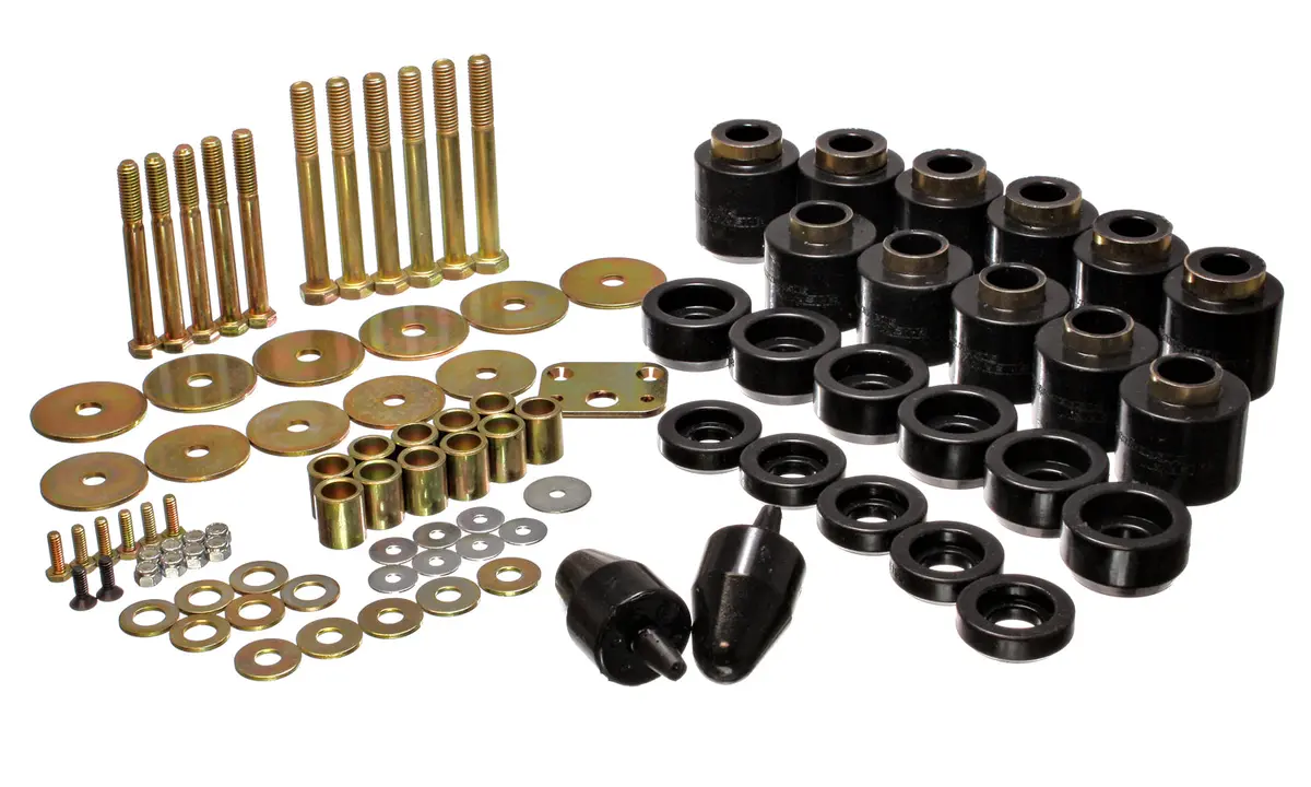 Energy Suspension 2.4108G Body Mount Set; Black; 1 In. Body Lift; Performance Polyurethane; 1