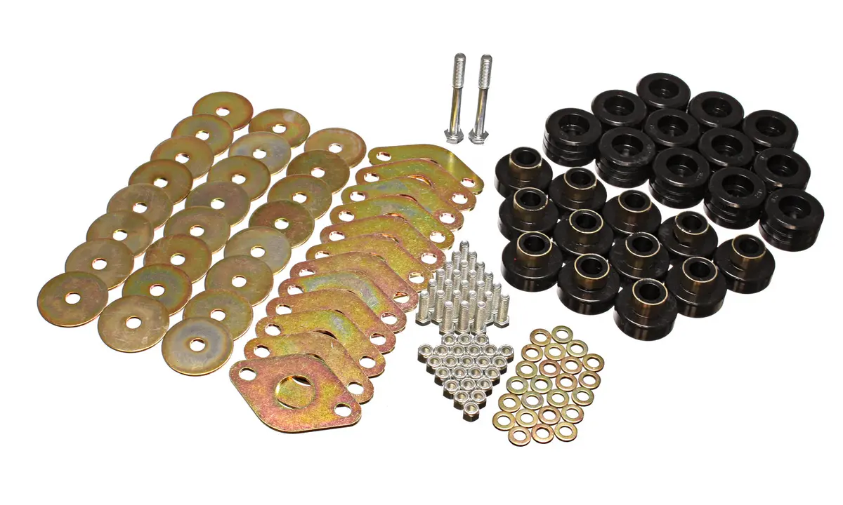 Energy Suspension 2.4109G Body Mount Set; Black; Includes Hardware; 1
