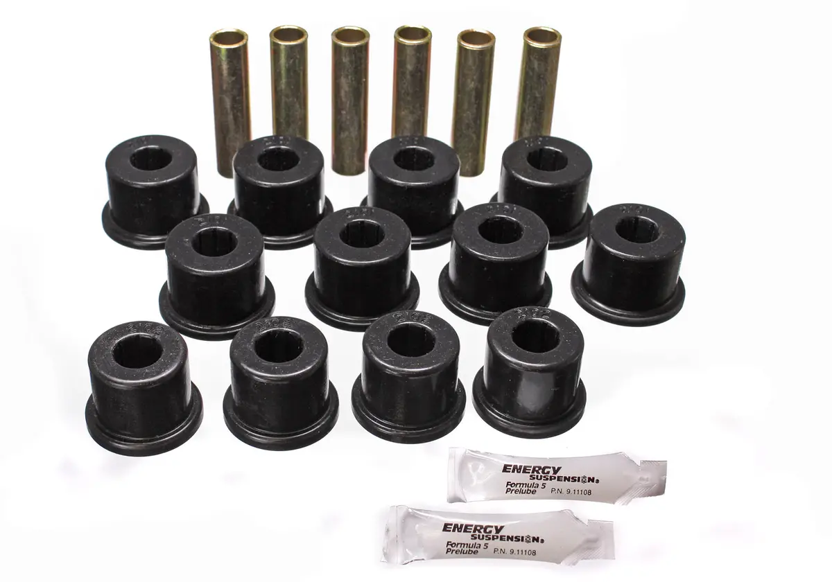 Energy Suspension 3.2128G Leaf Spring Bushing Set; Black; Rear; Performance Polyurethane; 1
