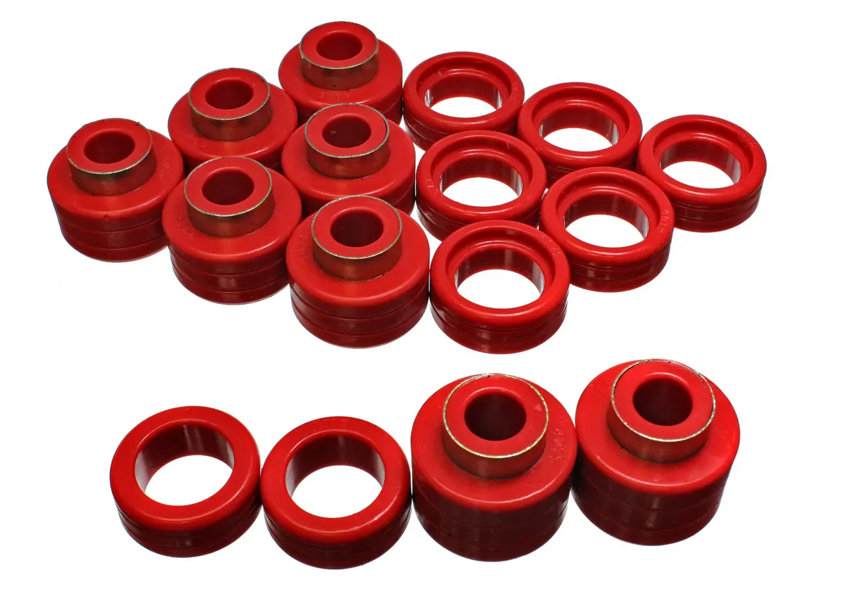 Energy Suspension 3.4122R Body Cab Mount Set; Red; Performance Polyurethane; 1