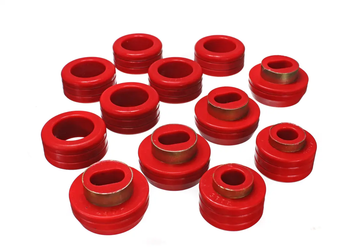 Energy Suspension 3.4130R Body Cab Mount Set; Red; Performance Polyurethane; 1