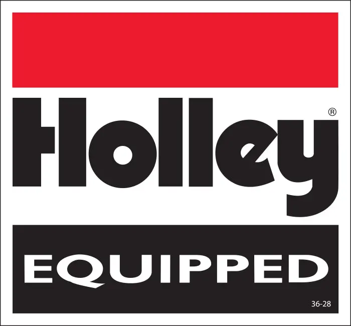Holley 36-28 The Original Holley Equipped Logo Decal, Red, Black & White. 1