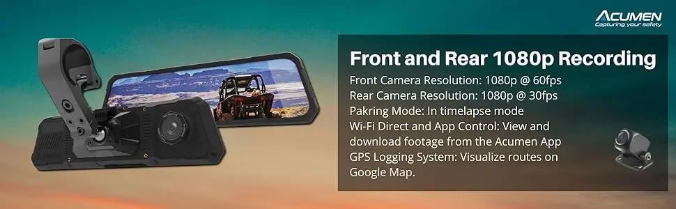 The Legend Digital Rear View Mirror Dash Cam Kit For The Polaris Slingshot 2