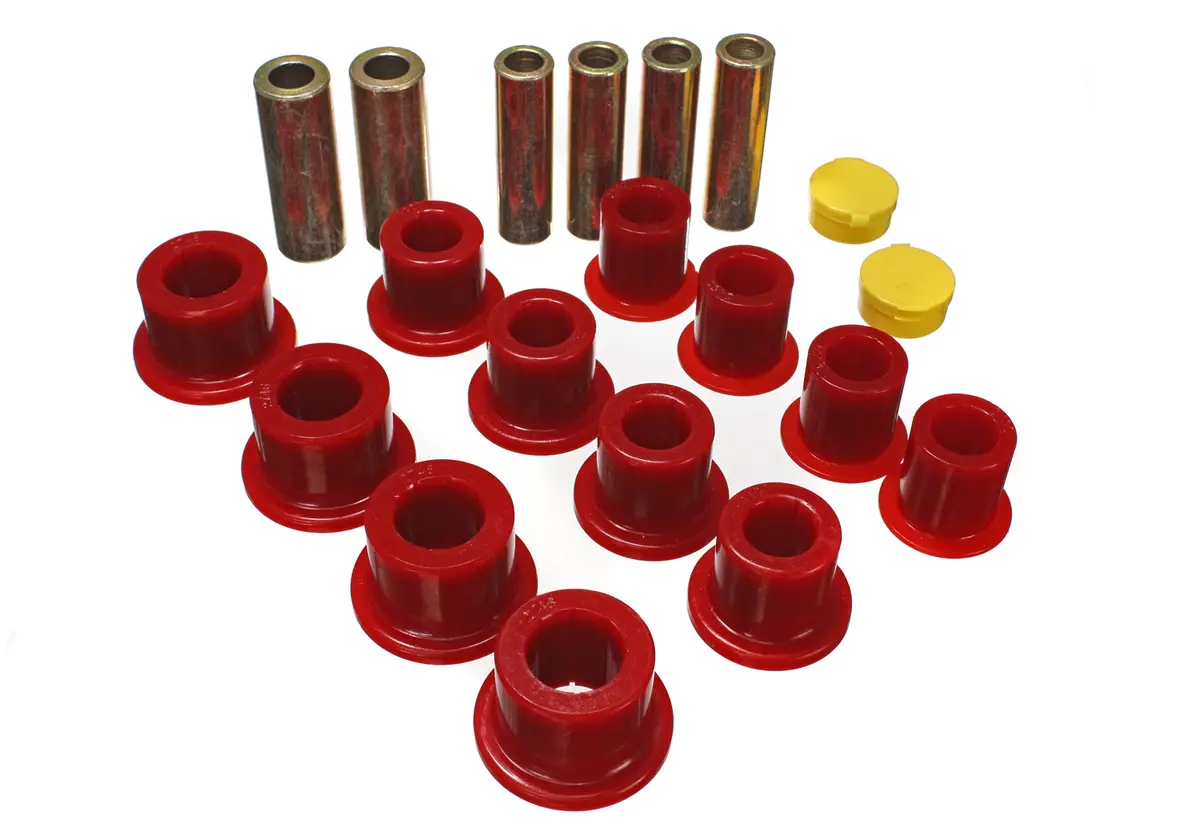 Energy Suspension 4.2148R Leaf Spring Bushing Set; Red; Front; Performance Polyurethane; 1