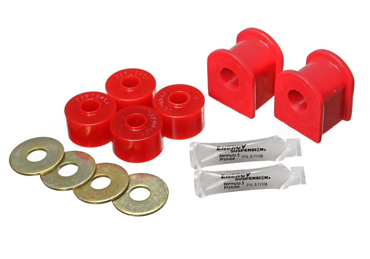 Energy Suspension 4.5196R Sway Bar Bushing Set; Red; Front; Bar Dia. 13/16 In.; Performance Polyurethane; 1