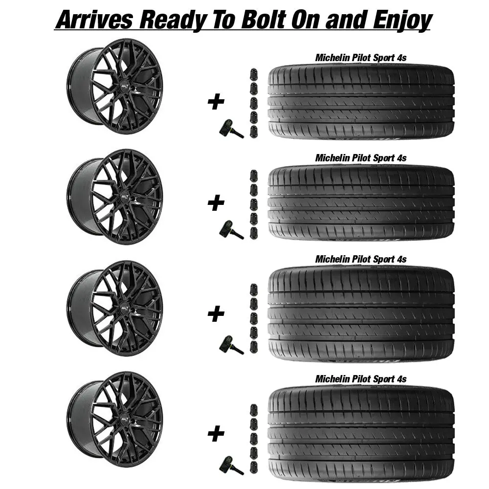 Alt Forged Velocity C8 Corvette 19" Front 20" Rear Wheel And Tire Package 2