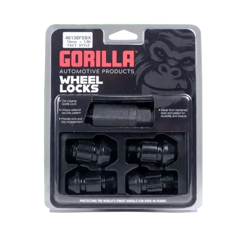 Gorilla Automotive 46138Fsbx Fact Lock 12-1.50 Black 4-Pk - Ford/Gm 1