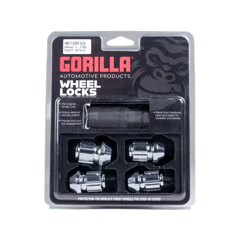 Gorilla Automotive 46138Fsx Fact Lock 12-1.50 Chrome 4-Pk - Ford/Gm 1