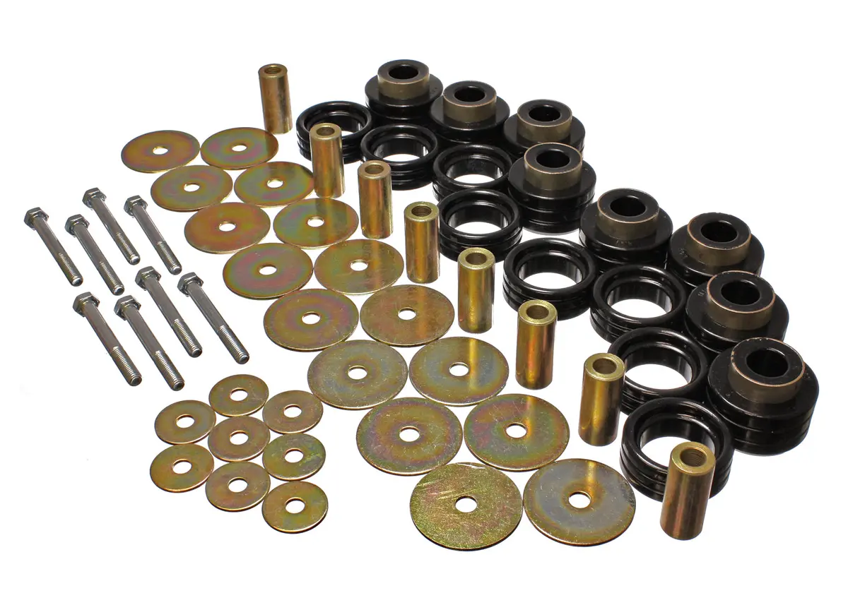 Energy Suspension 5.4112G Body Mount Set; Black; Performance Polyurethane; Body Frame Mounts; 1