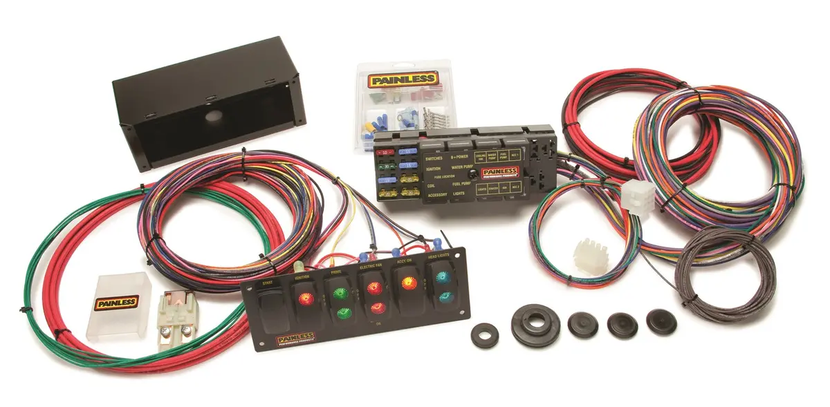 Painless Wiring 50005 10 Circuit Race Only Chassis Harness/Switch Panel Kit 1