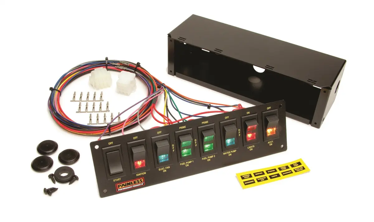 Painless Wiring 50202 8-Switch Panel; Non-Fused; Roll Bar Mount; Use W/Pn[50001]; 1