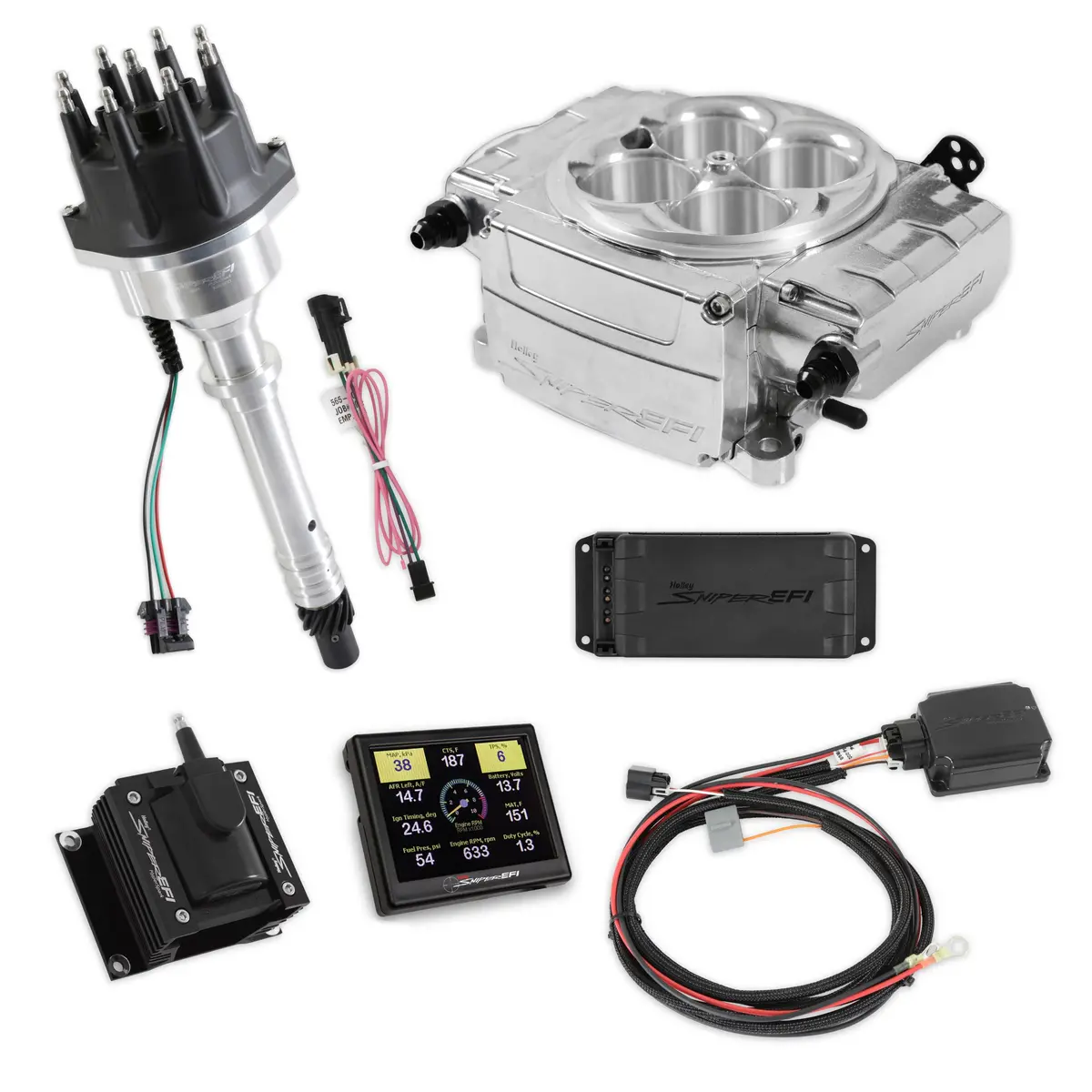Holley Sniper Efi 550-510-3Px-Sbc Sniper 2 Efi Bundle With Hyperspark Ignition System 1