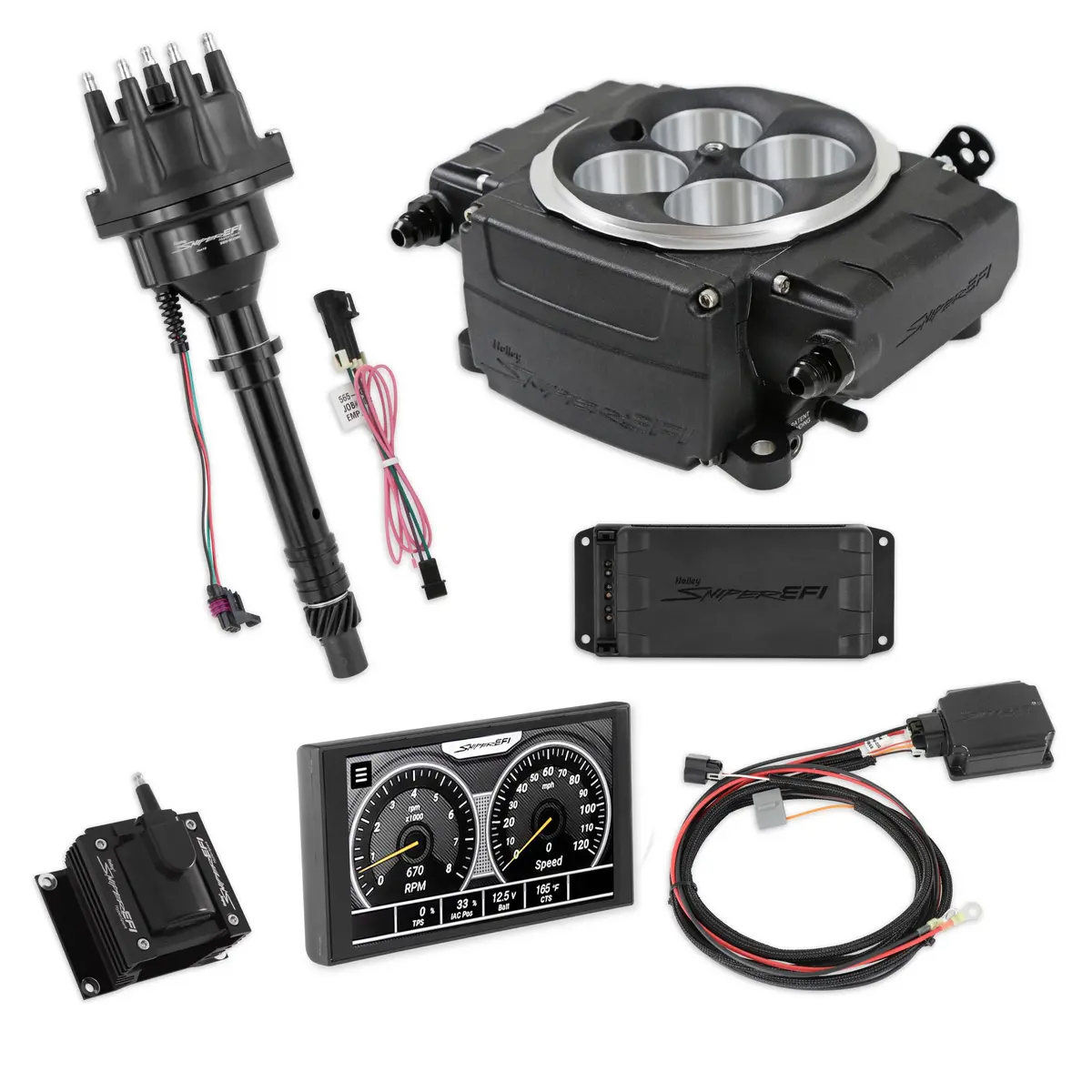 Holley Sniper Efi 550-511-5Px-Sbc Sniper 2 Efi Bundle With Hyperspark Ignition System 1