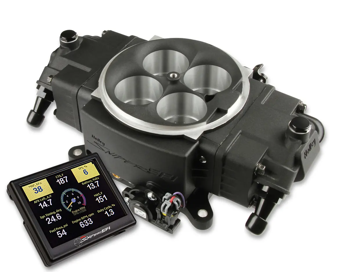 Holley Sniper Efi 550-877 Supports Up To 1250Hp Boosted - 3.5 In. Handheld Monitor - Carburetor Styling 1