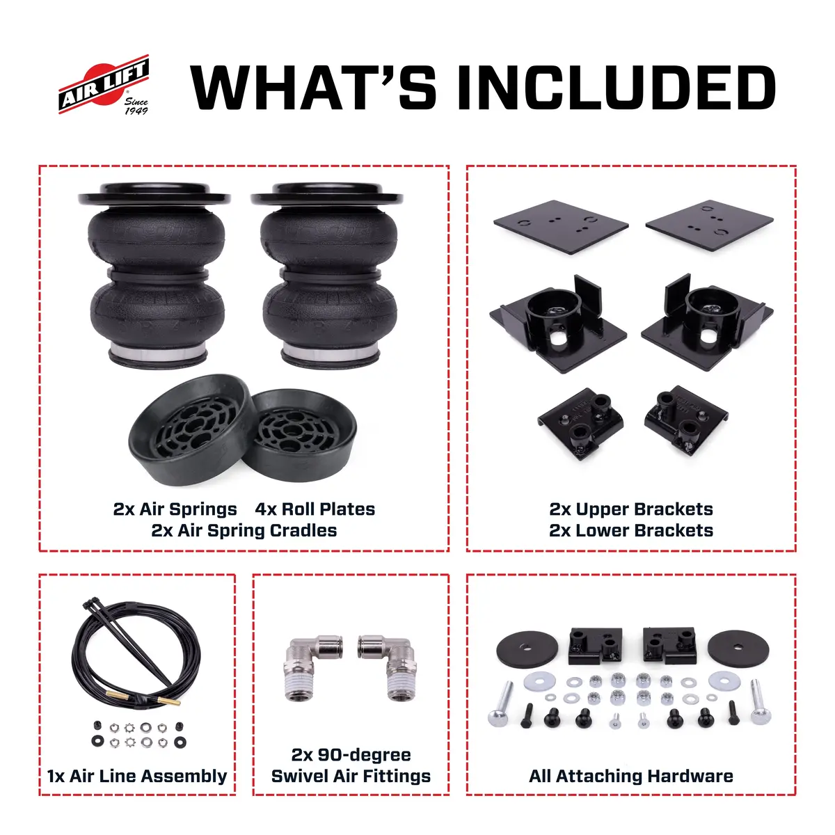 Air Lift 57415 Loadlifter Air Spring Kit With Universal Air Spring Cradle-57415 1
