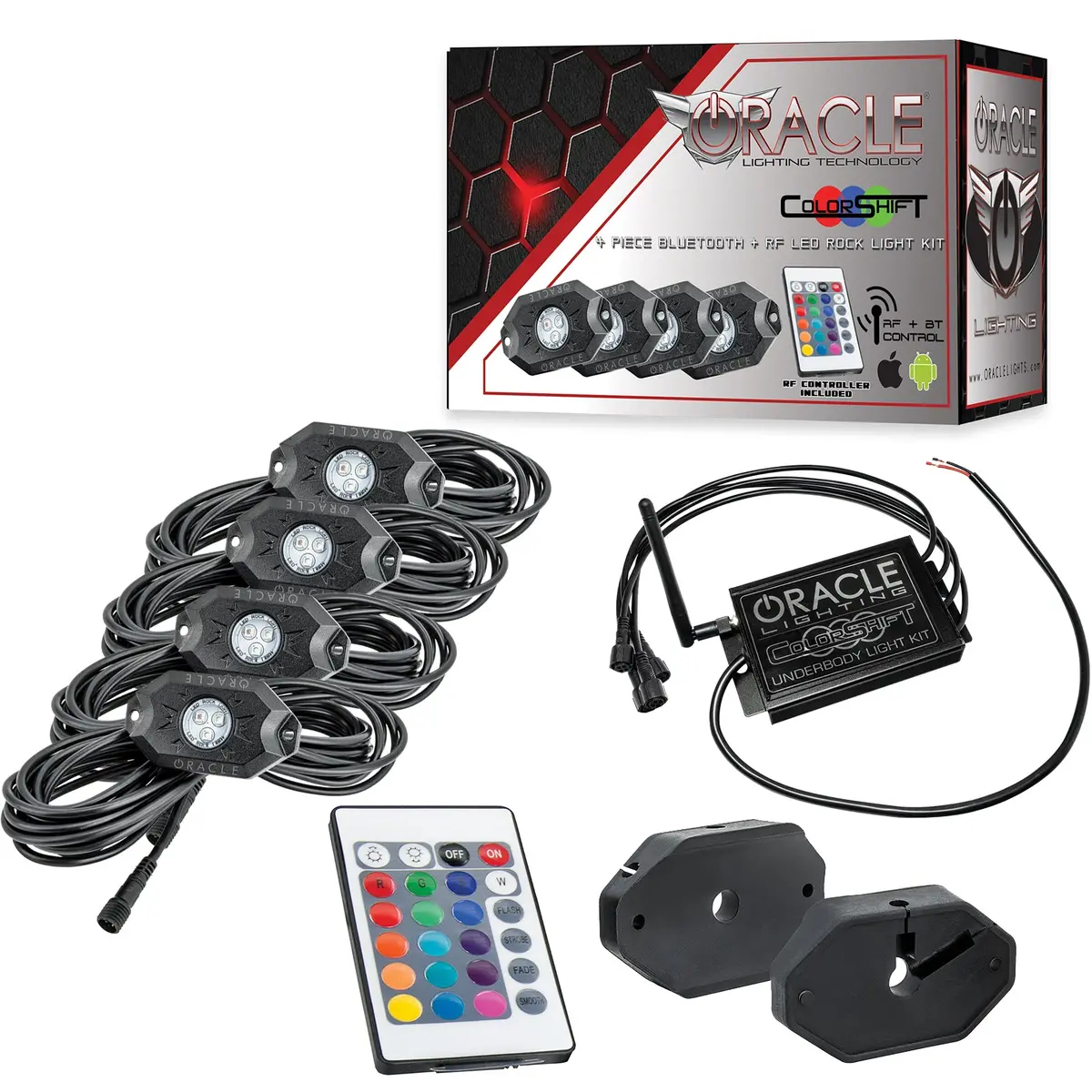 Oracle Lighting 5818-333 Bluetooth + Rf Colorshift Underbody Wheel Well Rock Light Kit - 4 Pcs 1