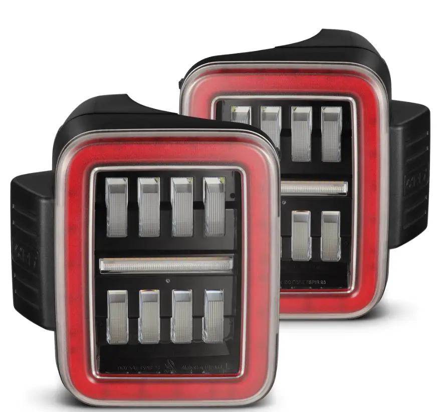 Alpharex 602070 Prismatic Led Taillights Black Red 1