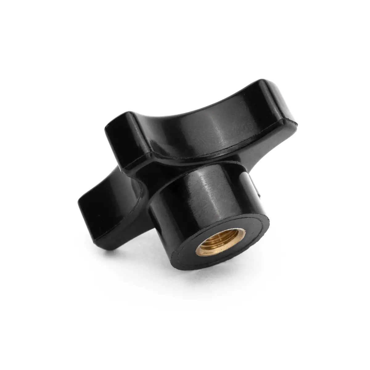 Rb Components Four Arm Knob, Black, Threaded 1