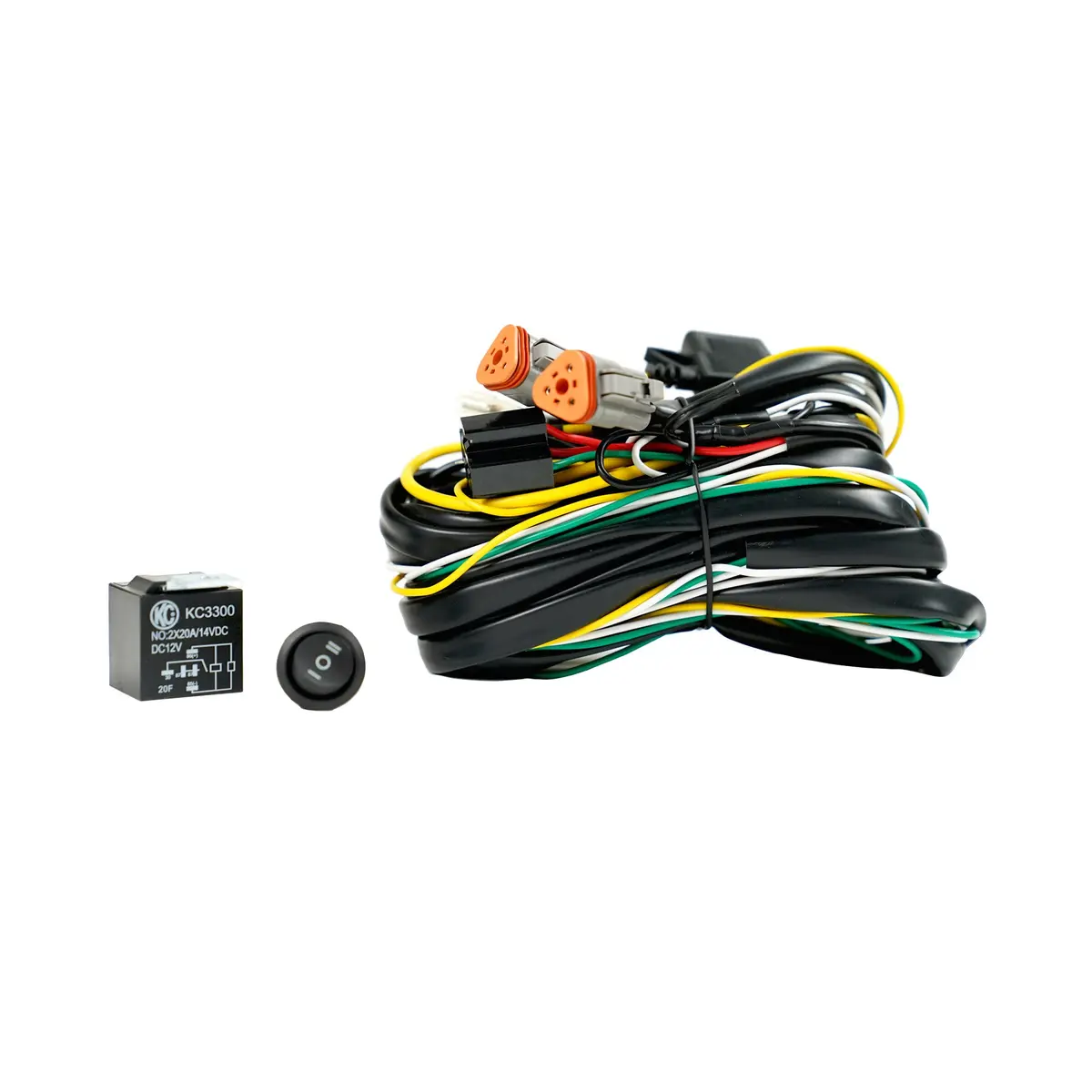 Kc Hilites 6311 Kc Wire Harness Flex Era 3-Pin Dt 40A Relay And Rocker Switch 1