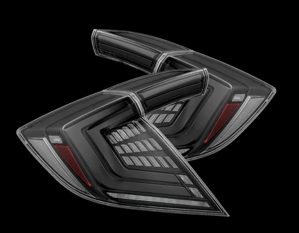 Alpharex 676000 Prismatic Led Taillights Black Red 1