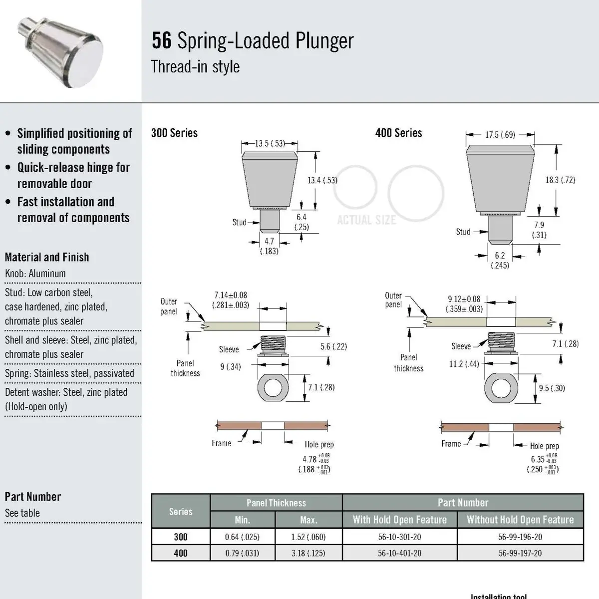 Rb Components Door Cabinet Plunger 1