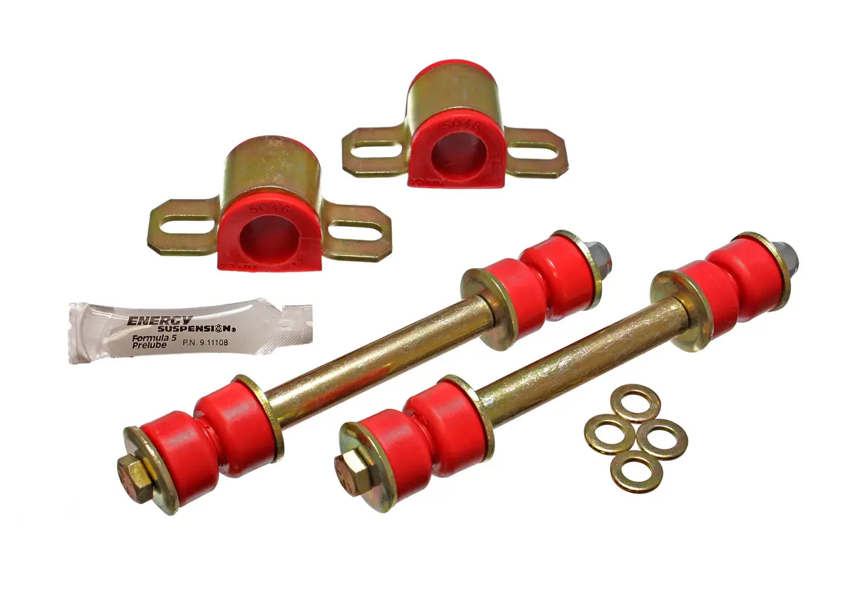 Energy Suspension 7.5108R Sway Bar Bushing Set; Red; Front; Bar Dia. 23Mm; Performance Polyurethane; 1