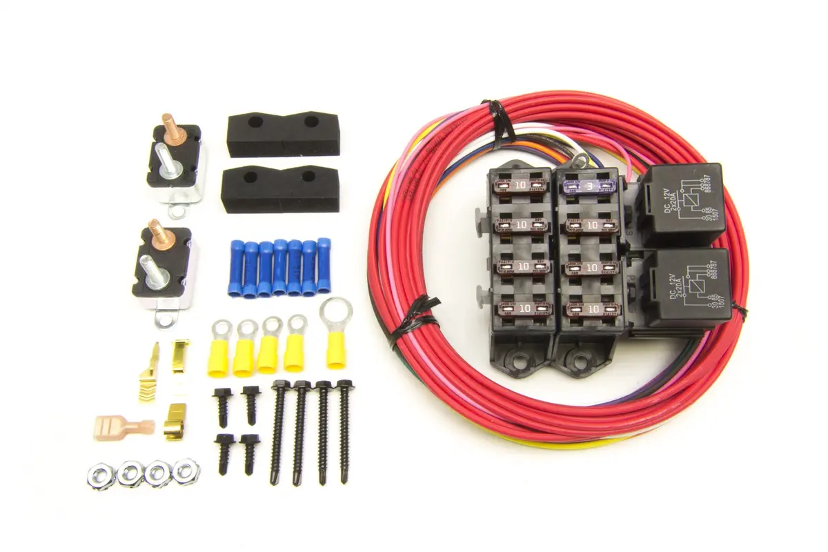 Painless Wiring 70117 7-Circuit Auxiliary Fuse Block; 7 Ignition-Hot Circuits; Uses Two 40 Amp Relays; 1
