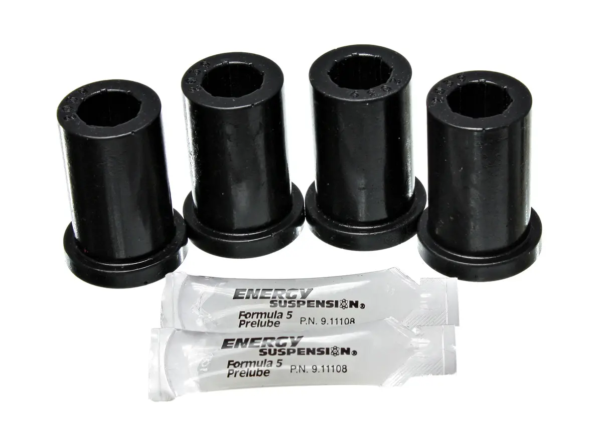 Energy Suspension 8.2104G Shackle Bushing Set; Black; Performance Polyurethane; 1