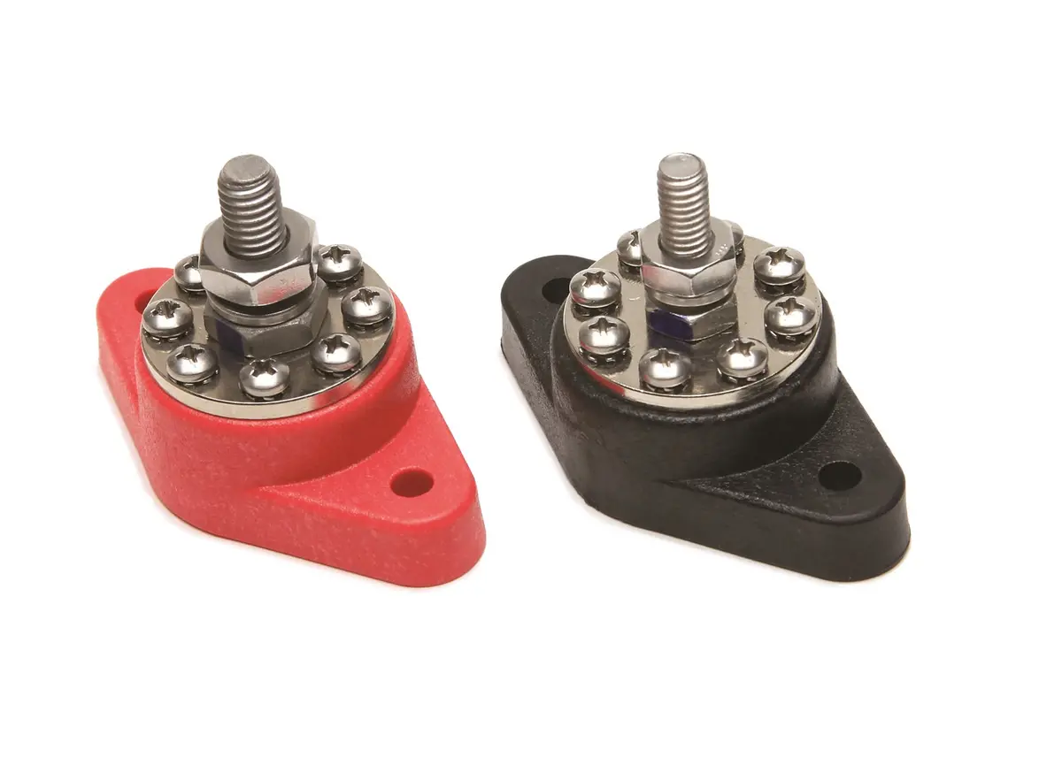Painless Wiring 80116 8-Point Distribution Block; Red/Black; 1