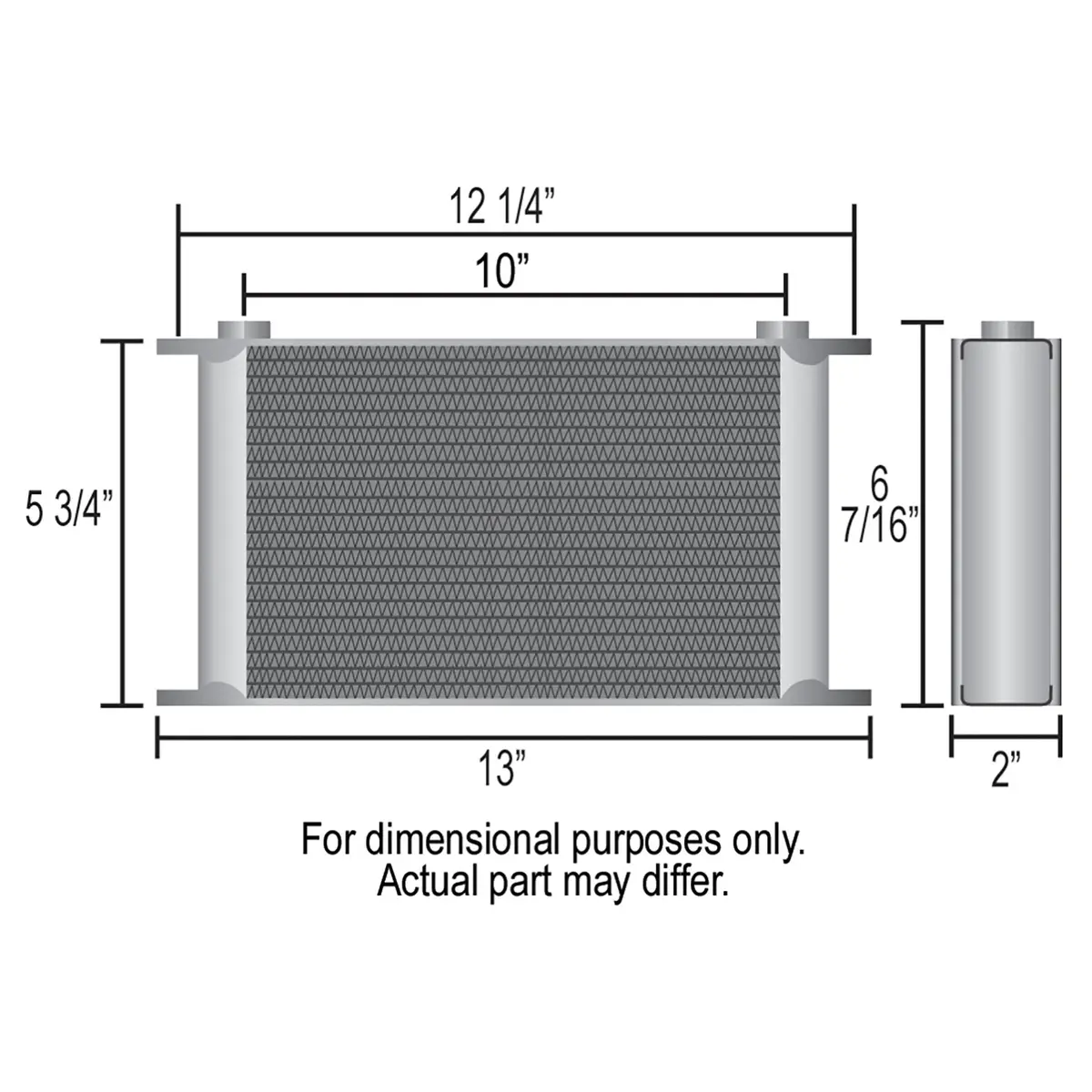 Derale 51978 19 Row Series 10000 Stack Plate Fluid Cooler, -10An O-Ring Female 2