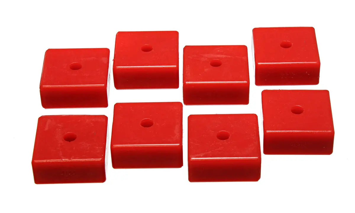 Energy Suspension 9.9535R Universal Leaf Spring Pad; Red; 2 1/16 In. Sq X 3/8 In. Id X 15/16 In. H; 1