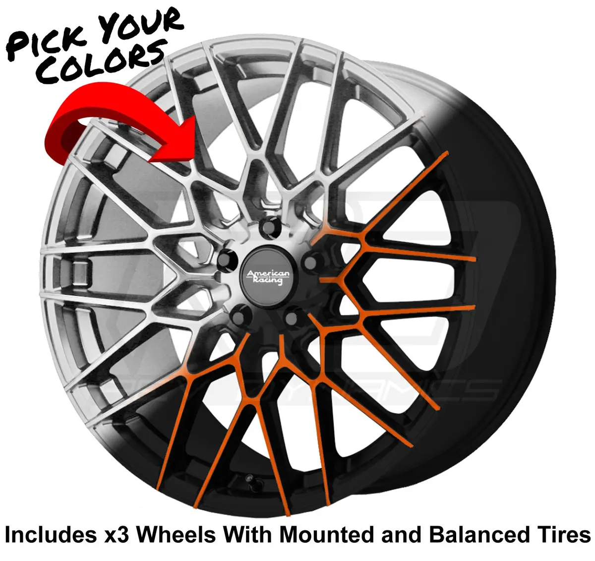 American Racing Barrage Slingshot 20" Wheel And Tire Package 1