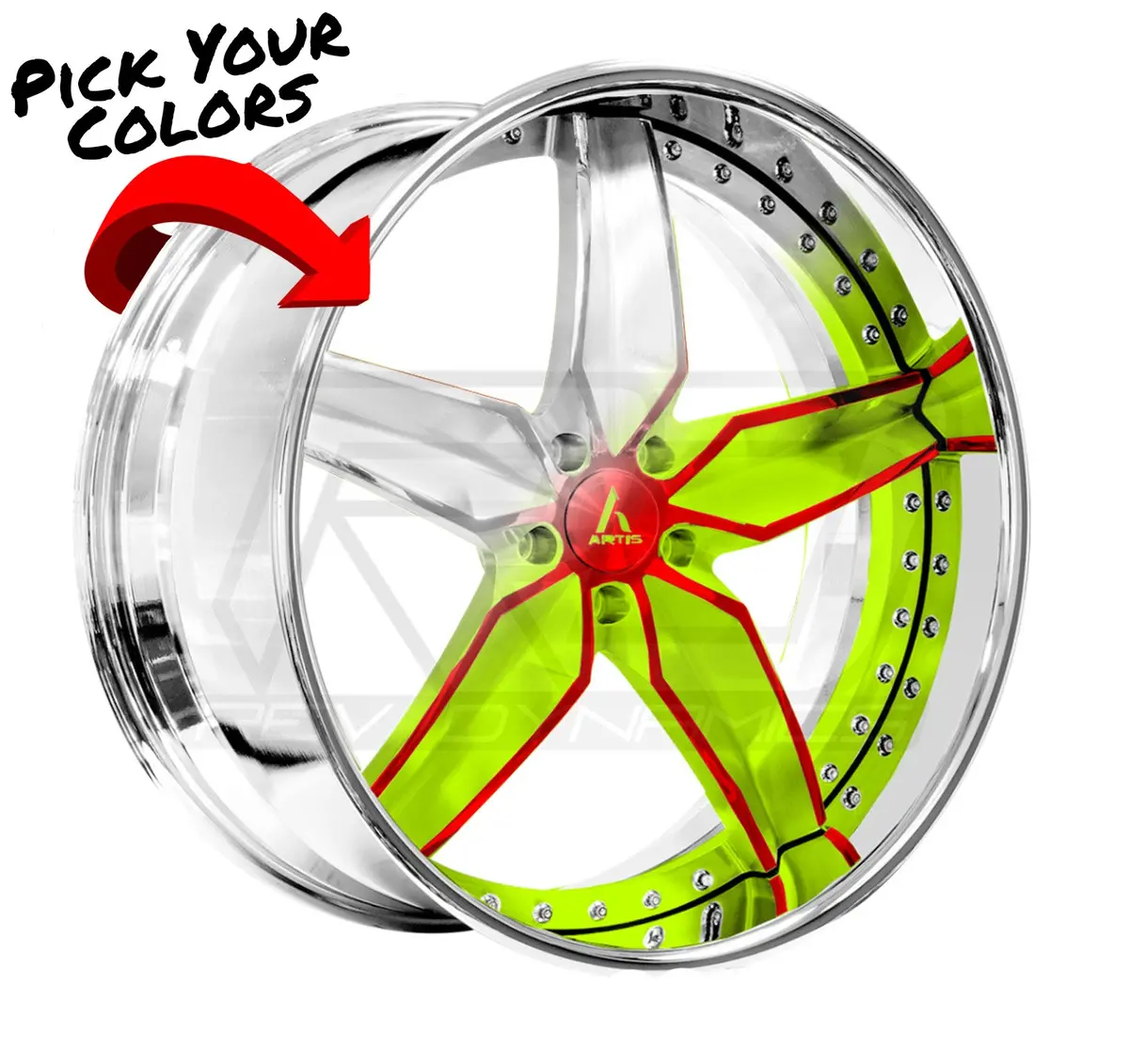 Artis Buckhead Slingshot 22" Wheel And Tire Package 1