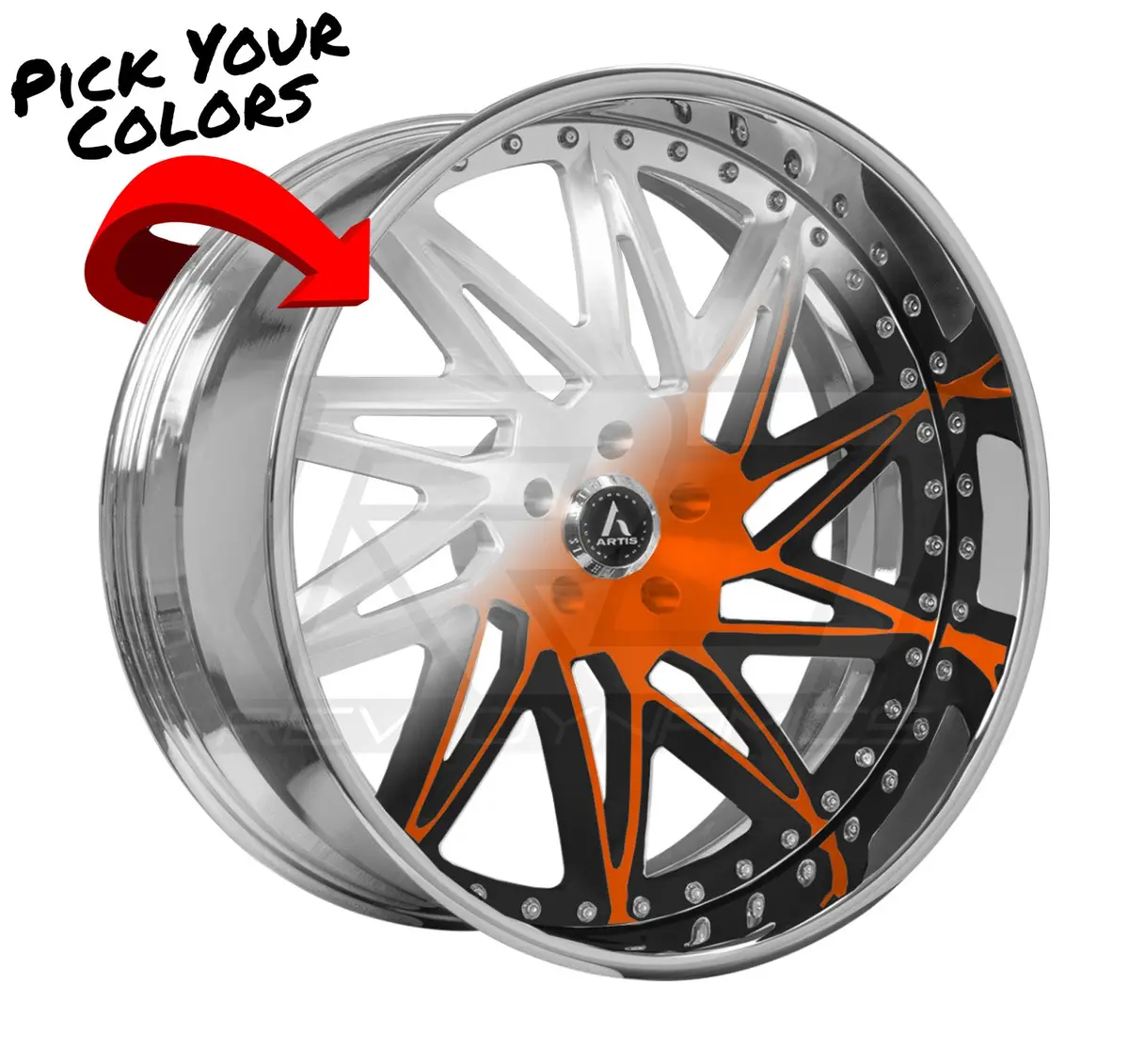 Artis Slidell 3Pc Slingshot 22" Wheel And Tire Package 1