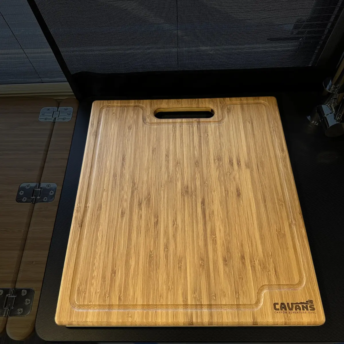 Canyon Adventure Vans Bamboo Cutting Board - Natural 1