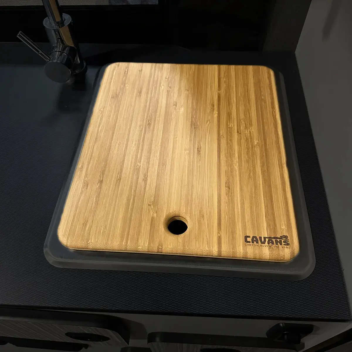 Canyon Adventure Vans Bamboo Sink Cover- Revel/Jayco/Entegra/Tiffin 1