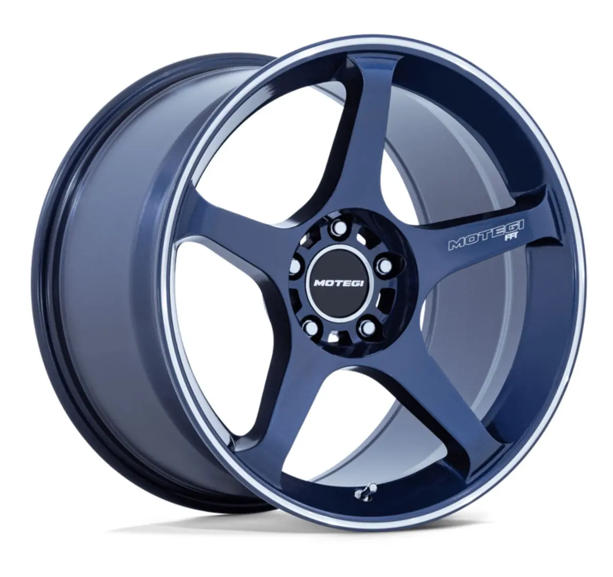 Motegi Battle V Tesla Model 3 18" Front And Rear Wheel And Tire Package - Obsidian Blue 1