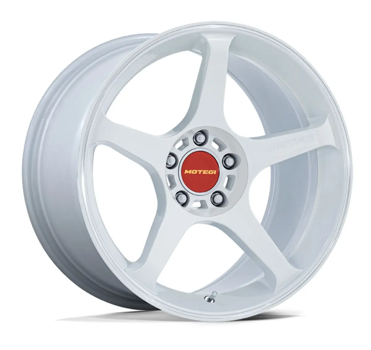 Motegi Battle V Tesla Model 3 18" Front And Rear Wheel And Tire Package - White Pearl 1
