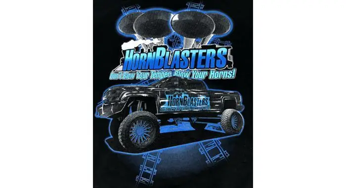Black Hornblasters Truck T-Shirt 3