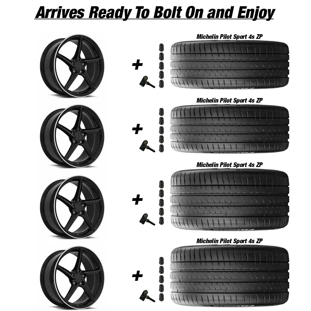 Mrr F25 C8 Corvette Z06 20X10" Front 21X13" Rear Wheel And Tire Package 2