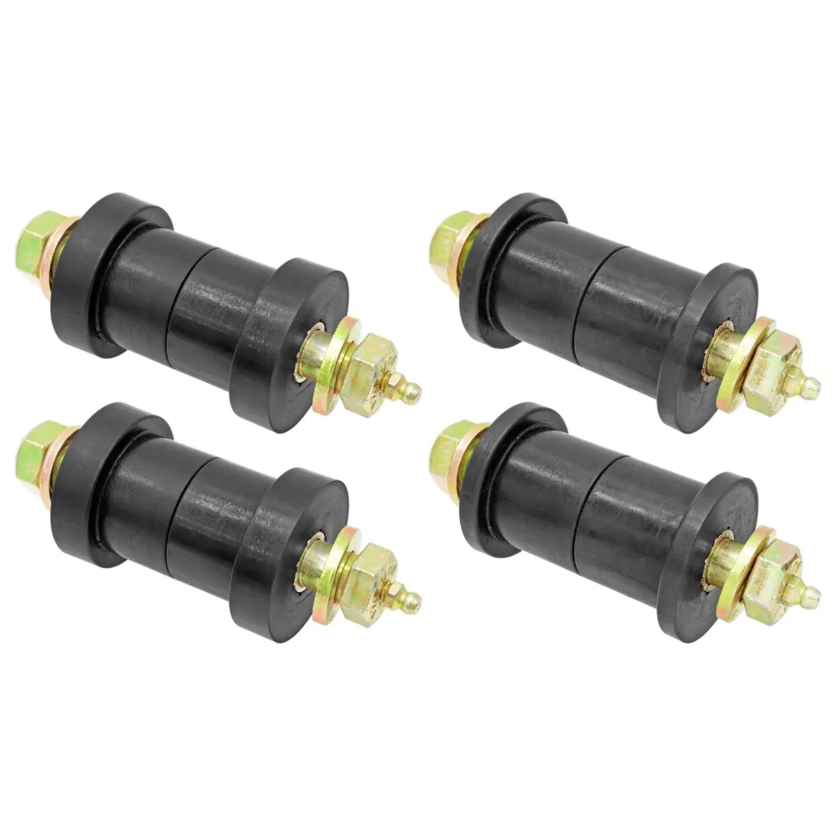 Rockjock 4X4 Ce-9067 Main Eye Bushing Kit; Incl. Urethane Bushings; Greasable Hardware; Set Of 4; 1