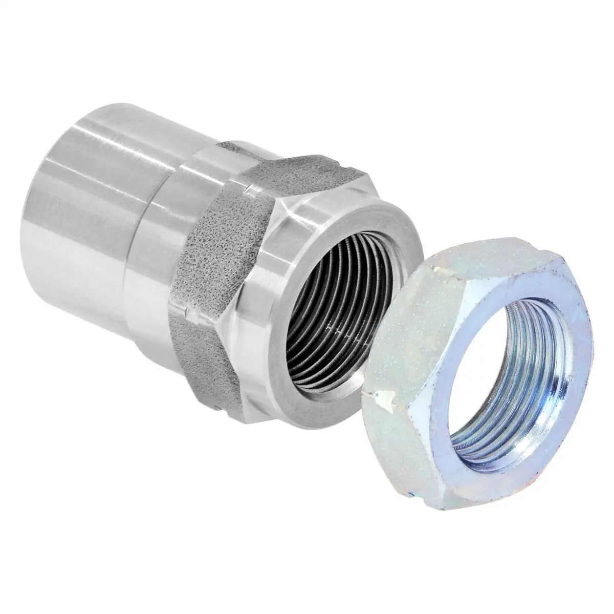 Rockjock 4X4 Ce-9113Bl Threaded Bung; Hex; 1 In.-14 Lh Thread; W/Jam Nut; Set; 1